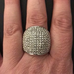 Lia Sophia silver & rhinestone cocktail ring